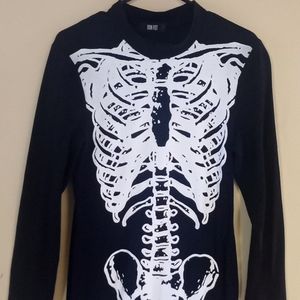 Skeleton Print Midi Dress